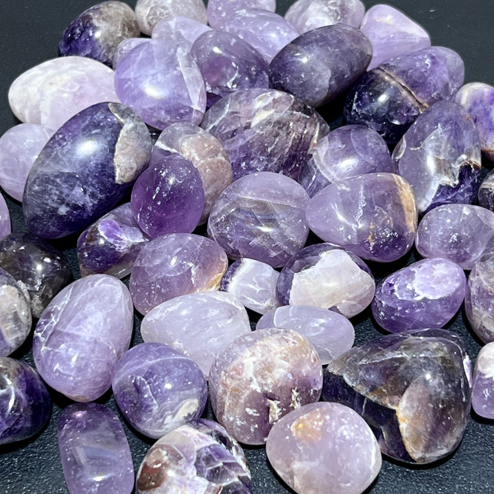 Banded Amethyst Mixed Quality Tumbled (1/2 lb)(8 oz) Bulk Wholesale Lot Half Pound Polished Natural Gemstones Healing Crystals And Stones