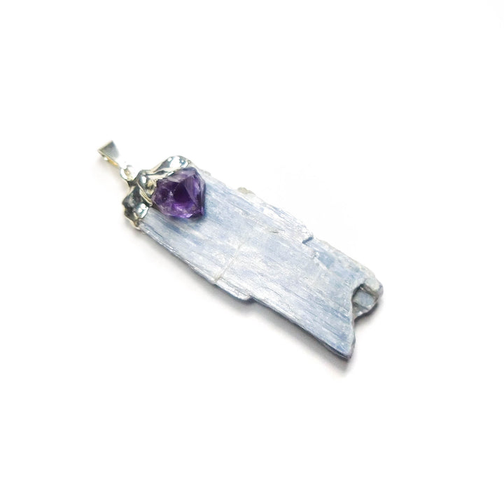 Bulk Wholesale Lot Of 5 Pieces Kyanite Amethyst Crystal Point Pendant Silver Charm Bead Necklace Supply