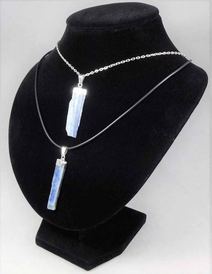 Kyanite Blue Crystal Pendant Silver Plated CR15
