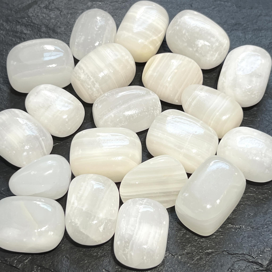 White Banded Calcite Tumbled Stones (By The Piece Or Pound)
