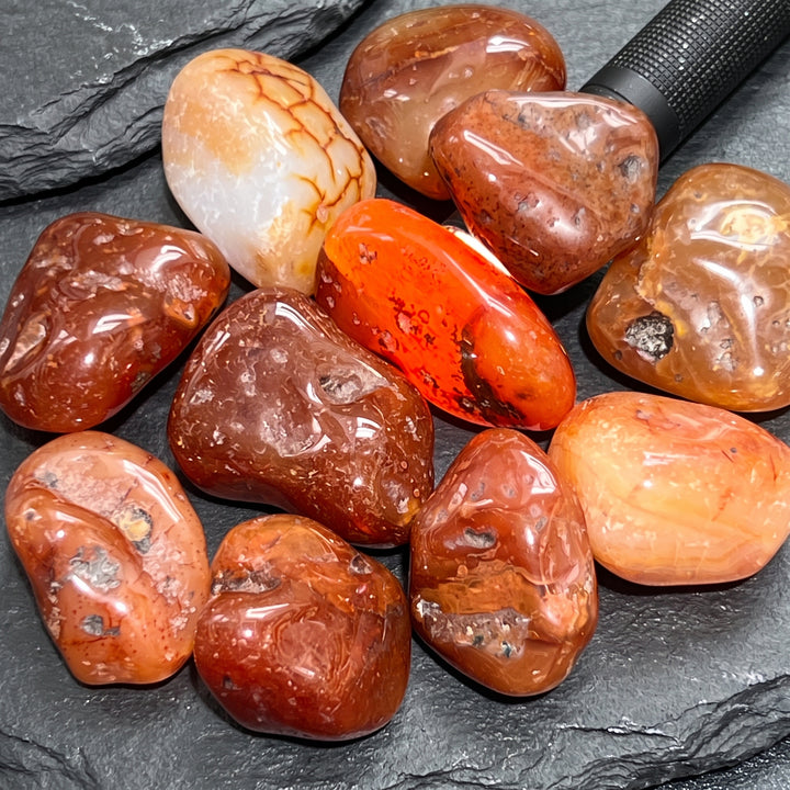 Large Carnelian Red Agate Crystal Tumbled Stones (By The Piece or Pound)
