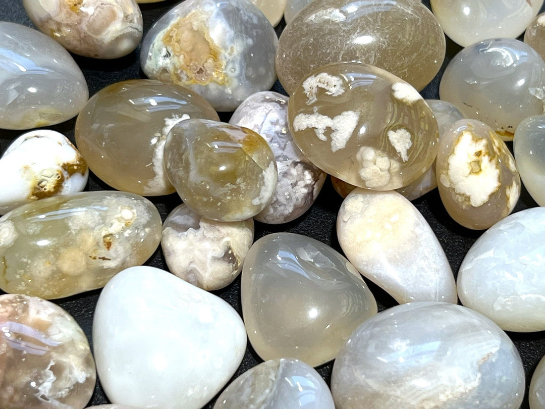 Flower Agate Light Brown Tumbled (1 LB) One Pound Bulk Wholesale Lot Polished Natural Gemstones Healing Crystals And Stones