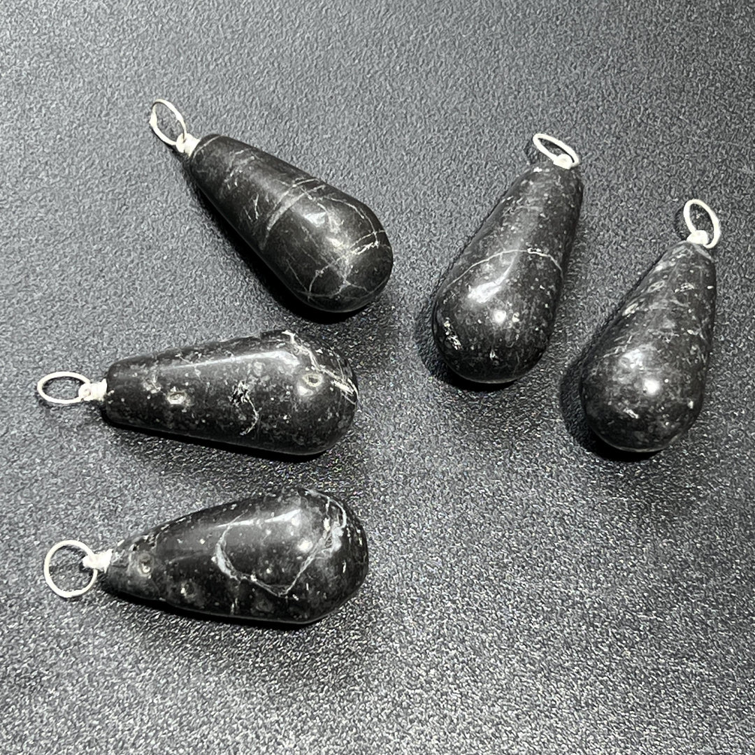 Black Tourmaline Pendulum Pendant (Silver Plated Bail)