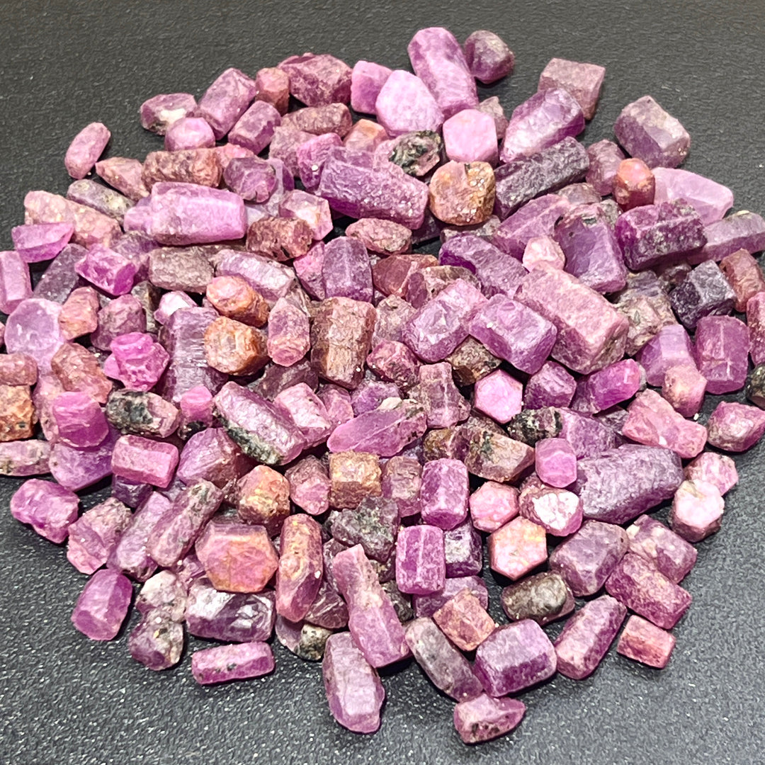 Red Ruby Rough Raw Crystal Pieces ( UV Reactive ) Small Tiny Natural Gemstones Grams