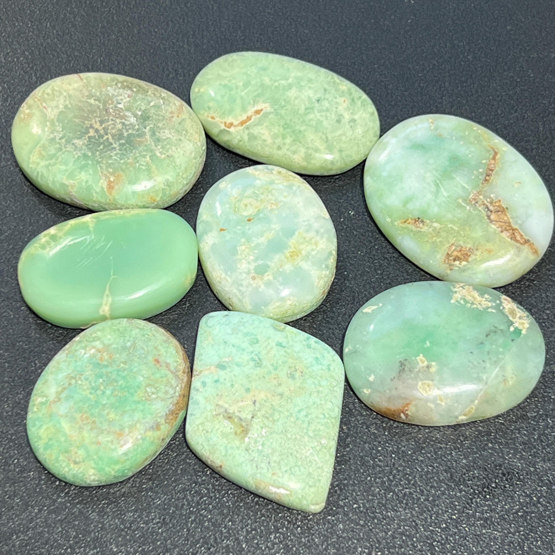 Chrysoprase Crystal Cabochons (By The Piece or Gram)(UV Reactive)