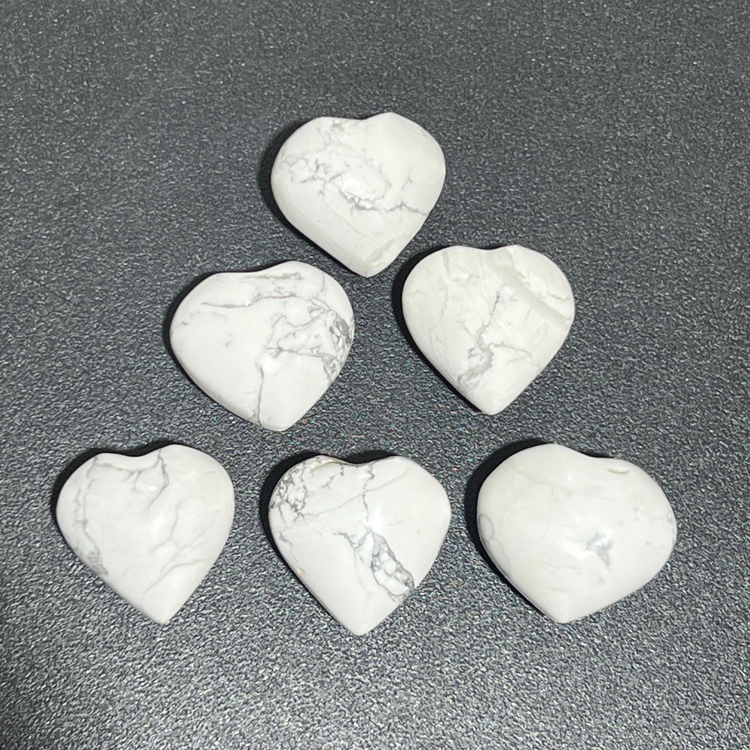 White Howlite Stone Small Heart Carving