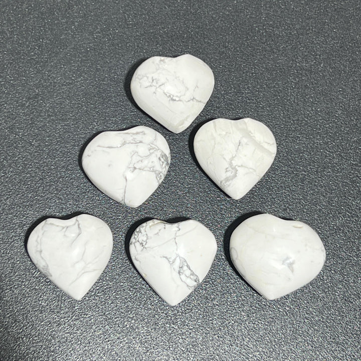 White Howlite Stone Small Heart Carving
