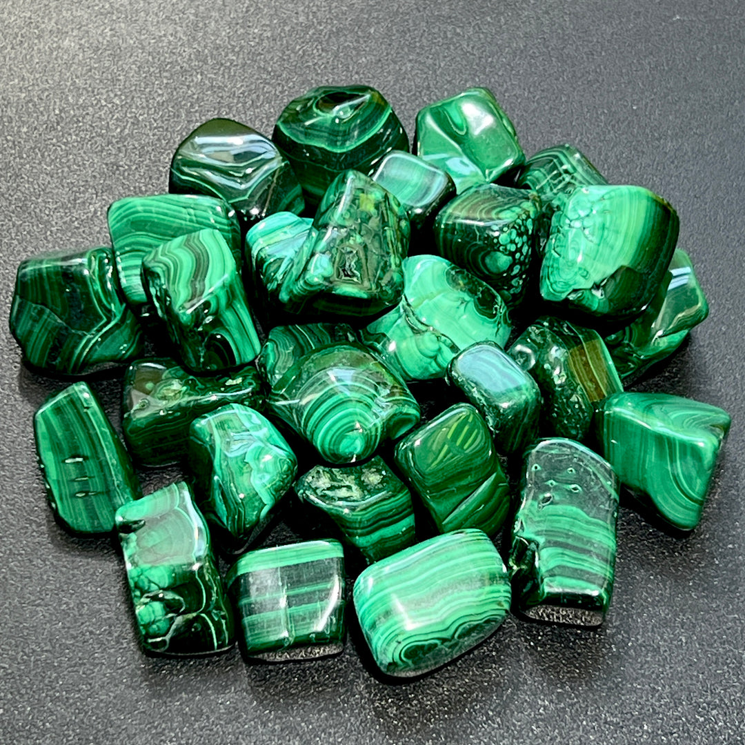 Malachite Tumbled (1/2 lb) 8 oz Bulk Wholesale Lot Half Pound Polished Natural Gemstones Healing Crystals And Stones