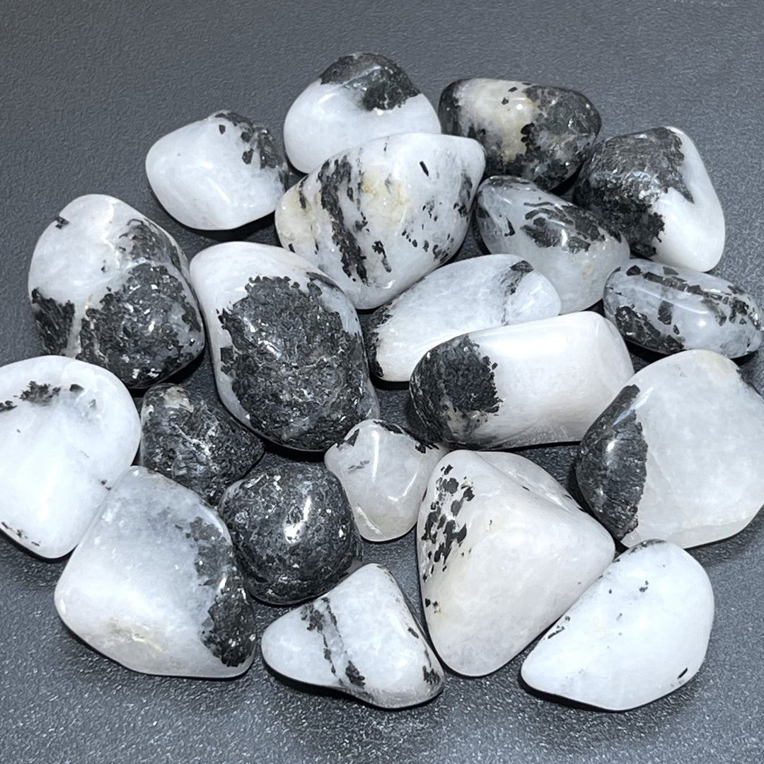 Quartz With Tourmaline Tumbled (1/2 lb)(8 oz) Bulk Wholesale Lot Half Pound Polished Natural Gemstones
