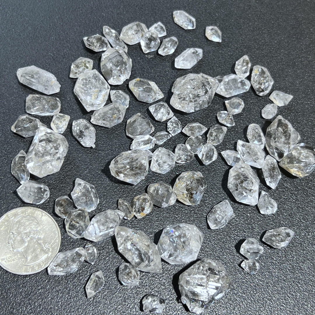 Extra Quality Carbon Included Clear Quartz Crystal Double Terminated Small Grams