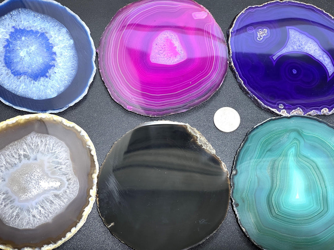 Large Round Circular Agate Slices (By The Piece)(4.5 - 5.5 Inches)(Size #5) Wholesale