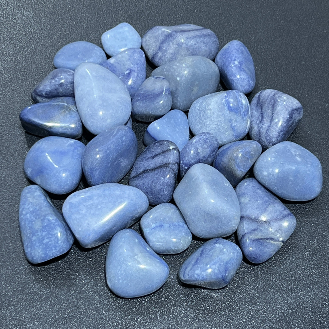 Blue Quartz Tumbled (1/2 lb)(8 oz) Bulk Wholesale Lot Half Pound Polished Natural Gemstones Healing Crystals And Stones