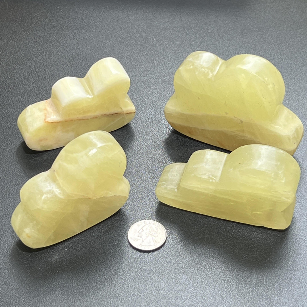 Yellow Calcite Cloud Shape Carving