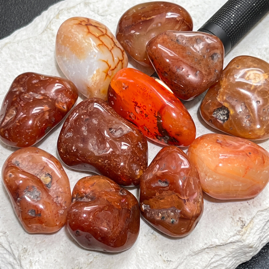 Large Carnelian Red Agate Crystal Tumbled Stones (By The Piece or Pound)