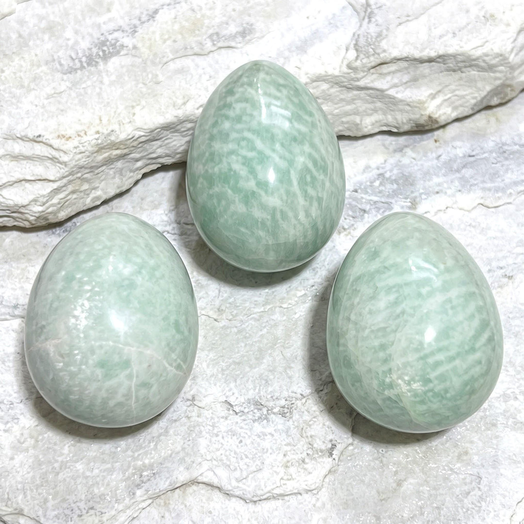 Amazonite Crystal Egg Carving