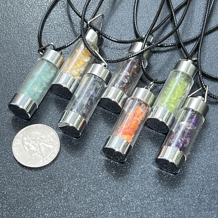 7 Piece Crystal Necklace Gift Set Reiki Chakra Pendant