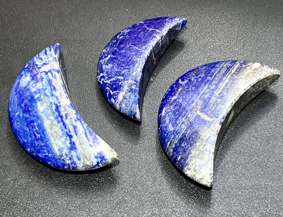 Lapis Lazuli Crescent Moon Carving (UV Reactive)