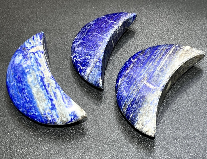 Lapis Lazuli Crescent Moon Carving (UV Reactive)
