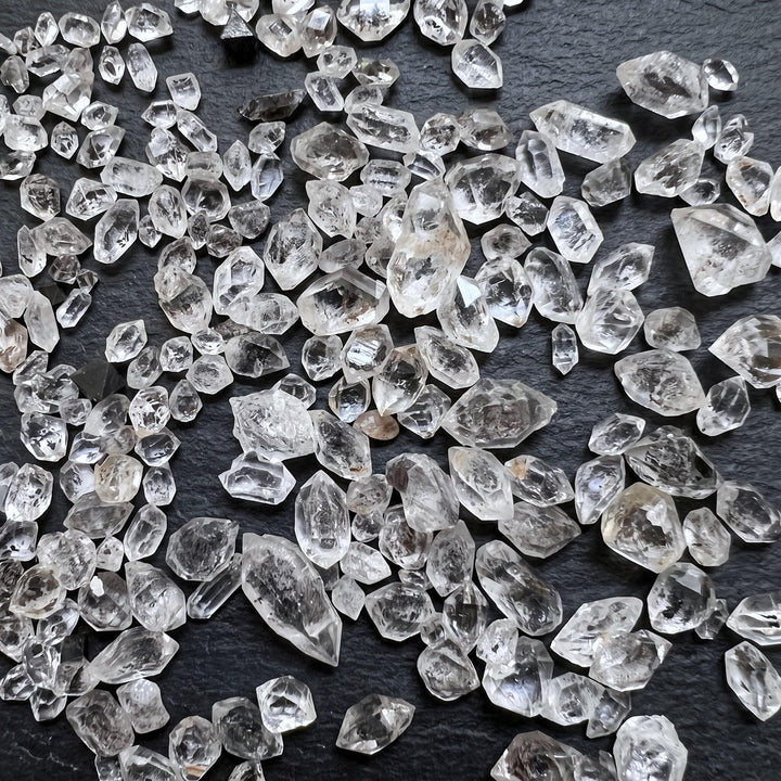 Extra Quality Carbon Included Clear Quartz Crystal Double Terminated Small Grams