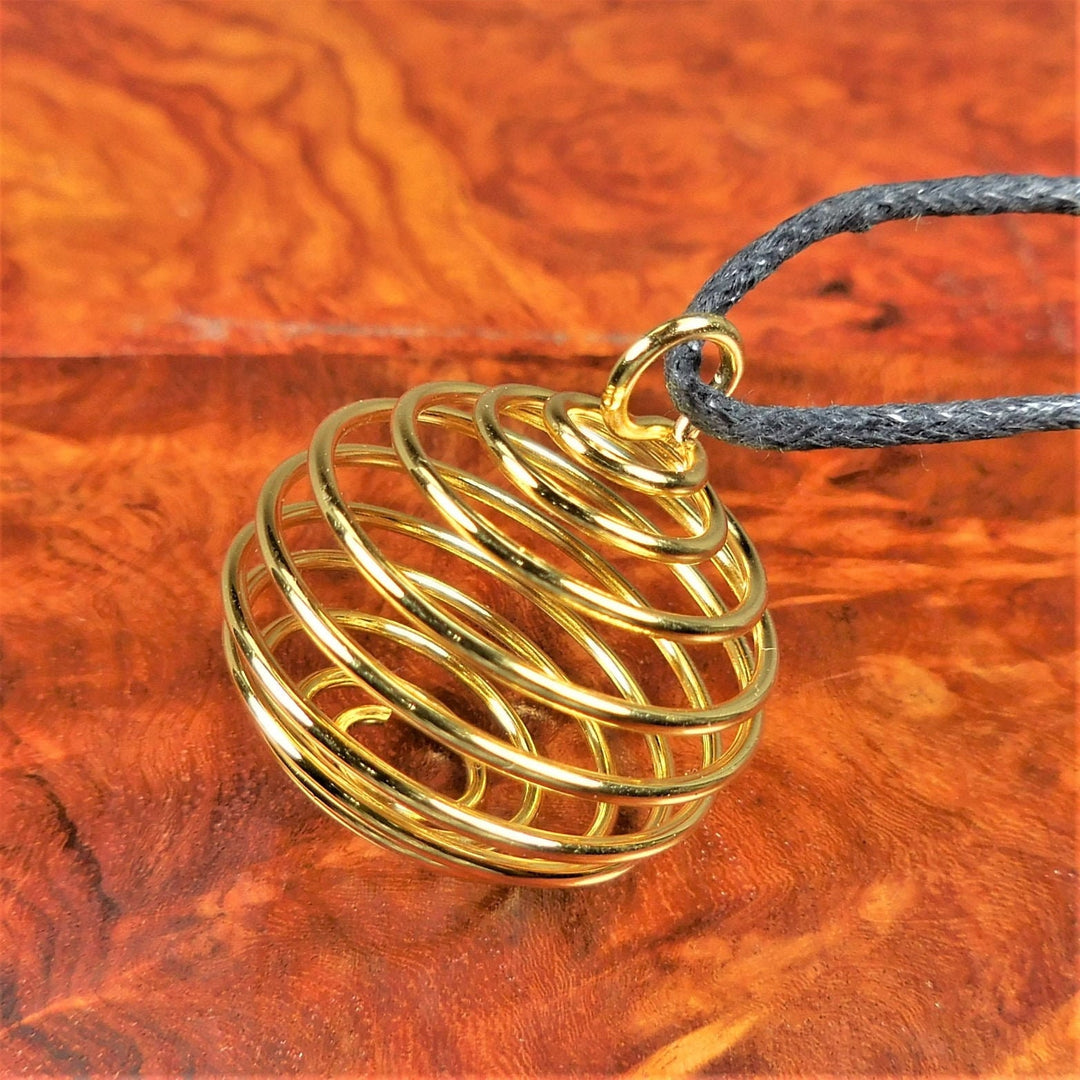 Bulk Wholesale Lot Of 5 Pieces Gold Flexible Round Cage Pendant Charm Bead Necklace Supply