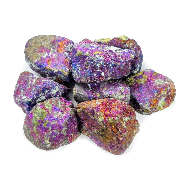Rough Chalcopyrite Crystal (3 Pcs) Blue Purple Raw Peacock Ore Natural Stone Rock Healing Crystals Stones