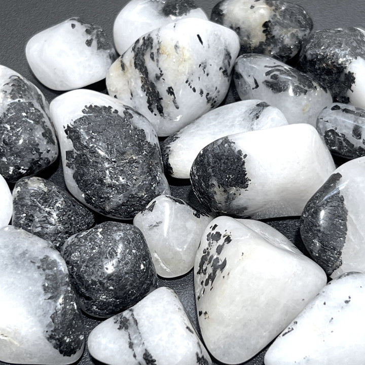 Quartz with Tourmaline Tumbled (1 Kilo)(2.2 LBs) Bulk Wholesale Lot Polished Natural Gemstones