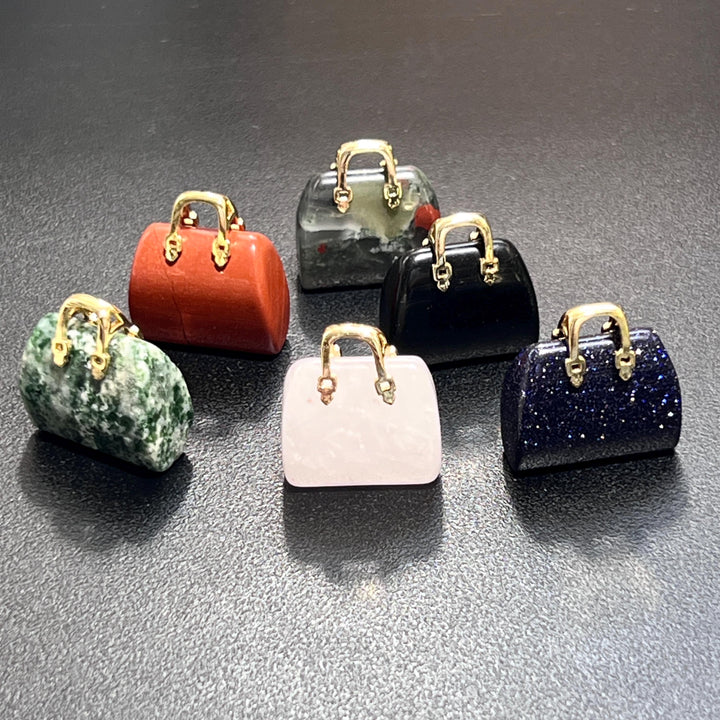 Assorted Purse Handbag Miniature Gemstone Crystal Carving