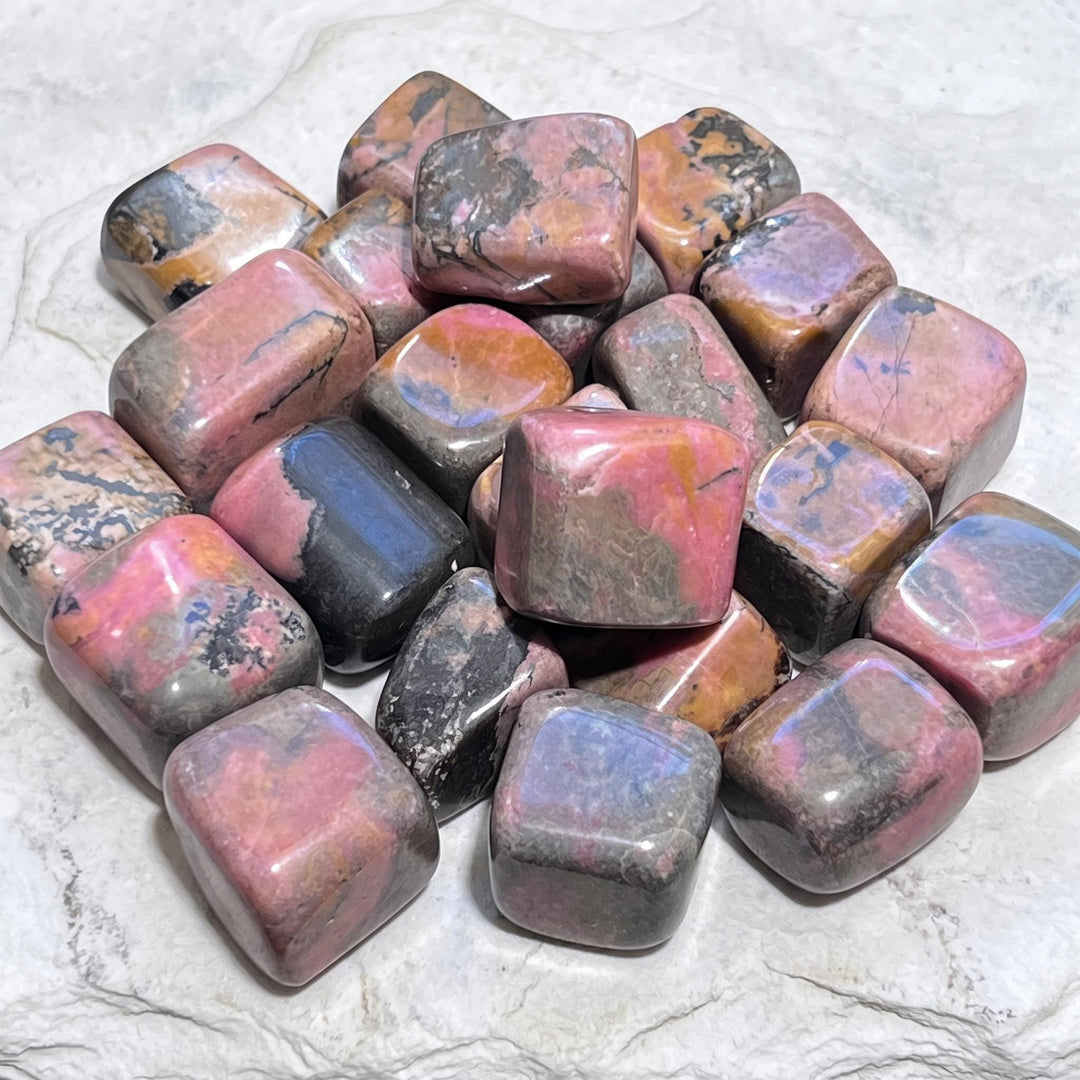 Pink Rhodonite Tumbled Stones (By The Piece or Pound)