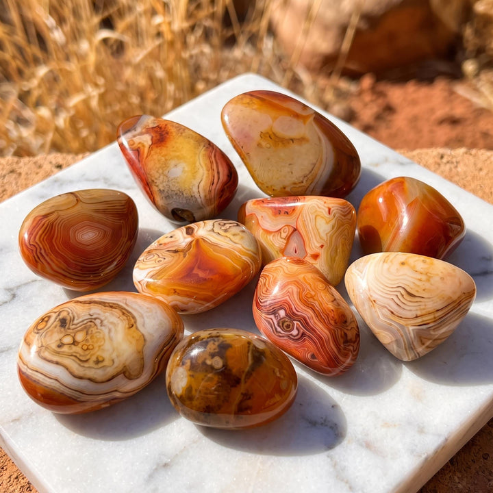 Large Red Sardonyx Crystal Tumbled Stones (By The Piece or Pound)