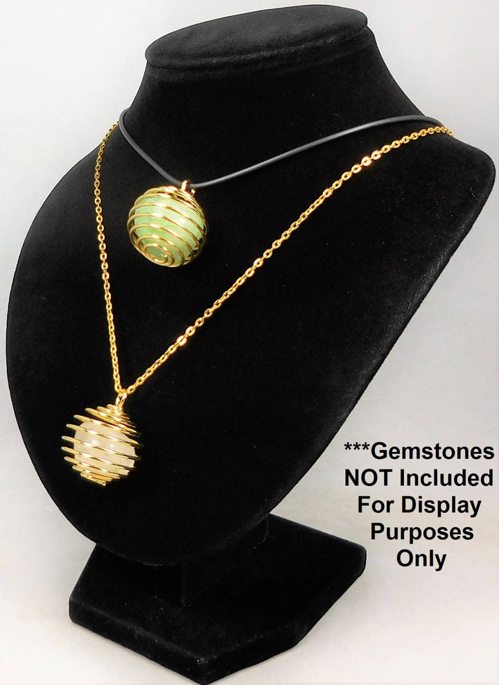 Bulk Wholesale Lot Of 5 Pieces Gold Flexible Round Cage Pendant Charm Bead Necklace Supply