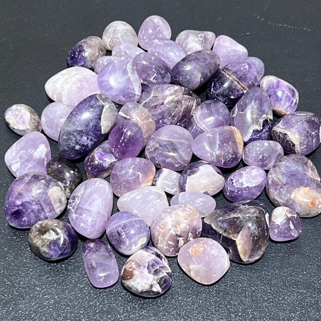 Banded Amethyst Mixed Quality Tumbled (1 Kilo)(2.2 LBs) Bulk Wholesale Lot Polished Natural Gemstones Healing Crystals And Stones
