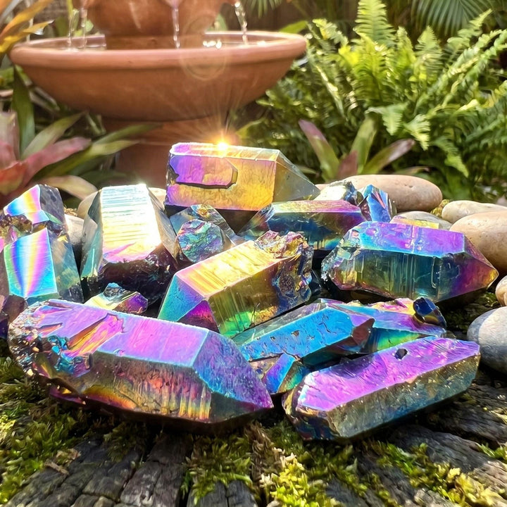 Titanium Aura Quartz (Coated) Crystals Rough Raw Points