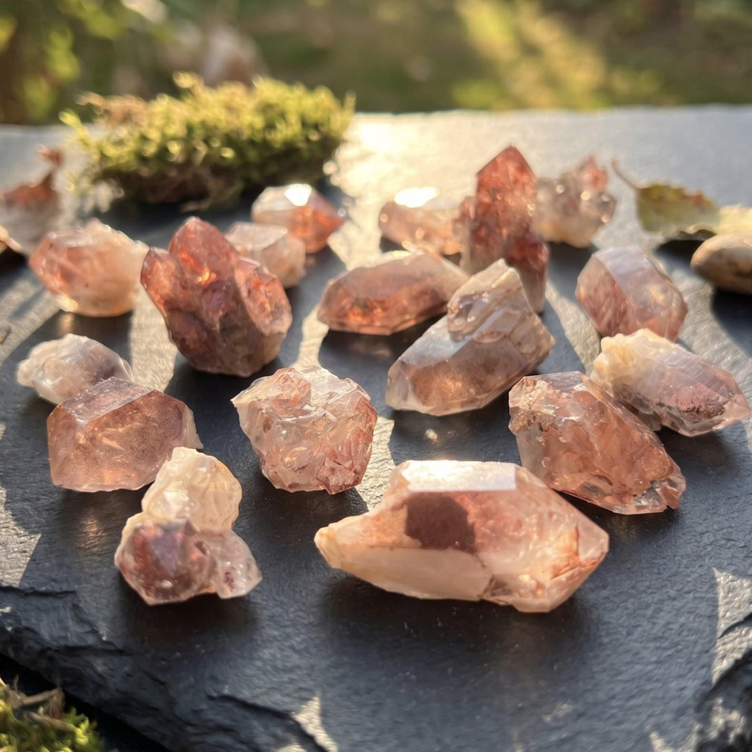 Red Hematoid Quartz Crystal Points And Clusters Rough Raw