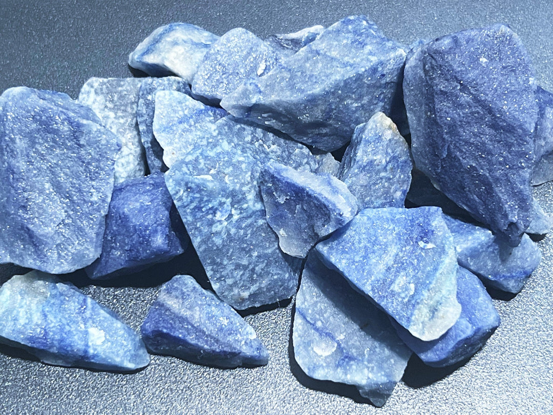 Bulk Wholesale Lot 1 LB Rough Blue Quartz Crystals Rocks Brazil Healing Crystals And Stones