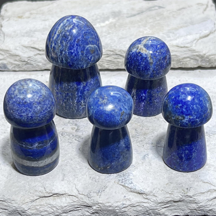 Blue Lapis Mushroom Carving (UV Reactive)