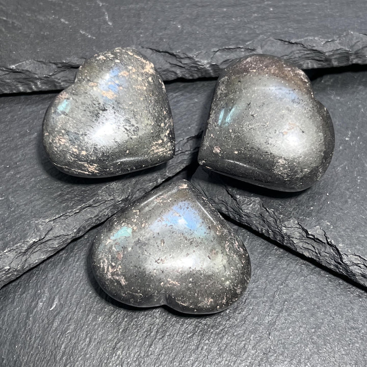 Hematite Puffy Heart Carving