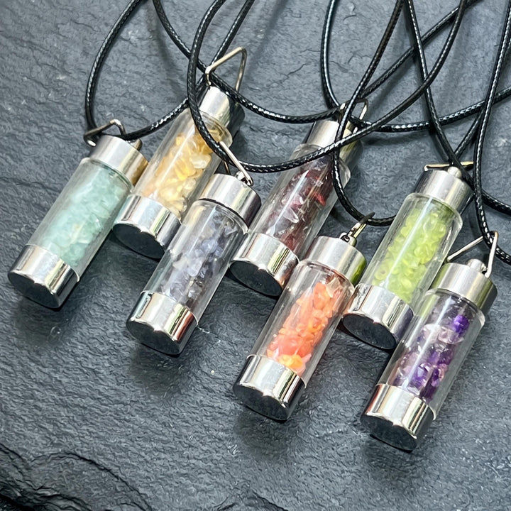 7 Piece Crystal Necklace Gift Set Reiki Chakra Pendant