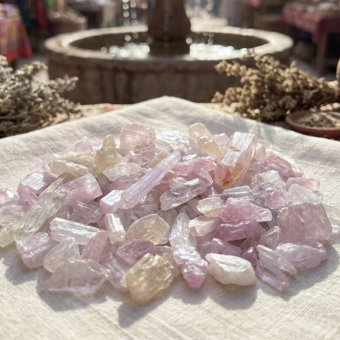 Kunzite Rough Raw Crystals (By The Ounce Or Pound)(UV Reactive)