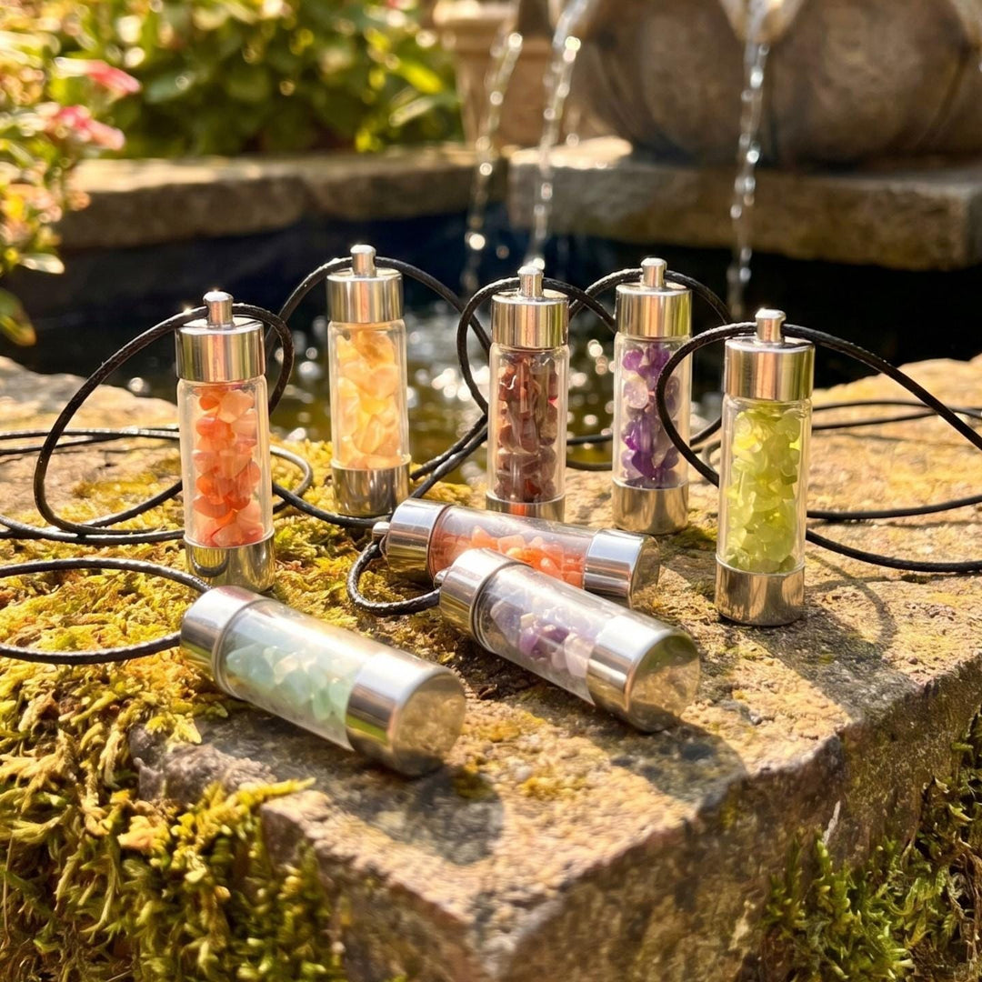 7 Piece Crystal Necklace Gift Set Reiki Chakra Pendant
