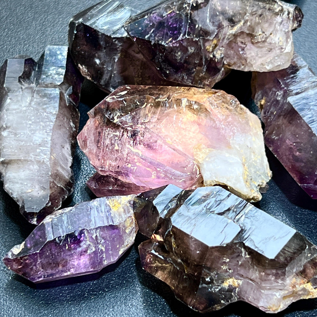 Large Smoky Shangaan Amethyst Points And Scepters From Zimbabwe Raw Cr
