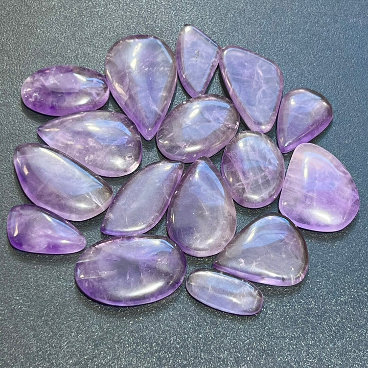 Bulk Wholesale Cabochon Lot 100 Grams ( 8 to 12 pcs ) Amethyst Polished Stones Natural Gemstones Crystals
