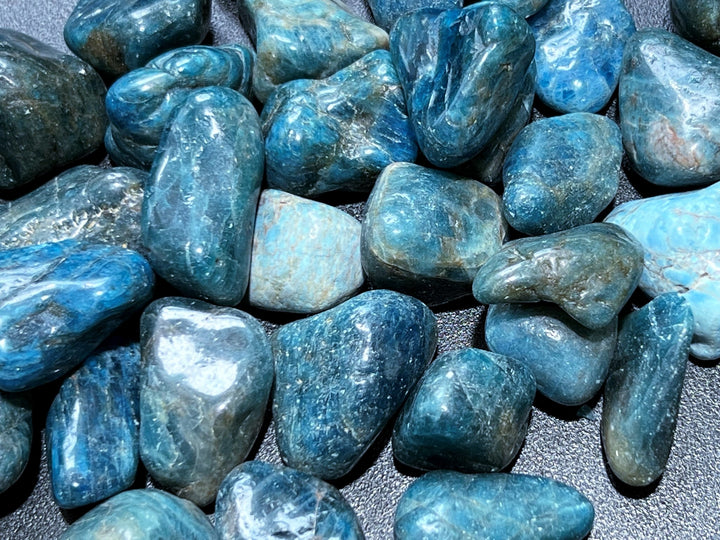 Bulk Wholesale Lot 1 LB Tumbled Blue Apatite One Pound Polished Stones Natural Gemstones Crystals