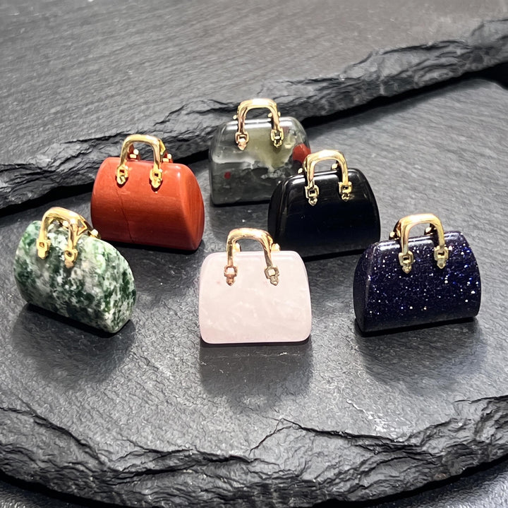 Assorted Purse Handbag Miniature Gemstone Crystal Carving