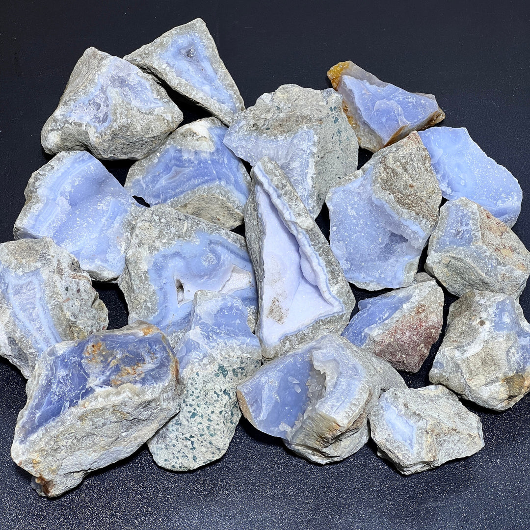 Blue Lace Agate Rough (1 Kilo)(2.2 LBs) Bulk Wholesale Lot