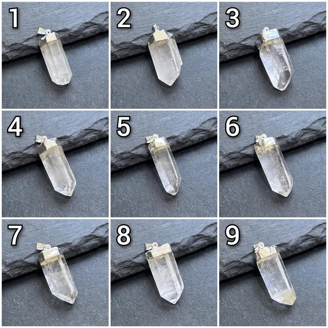 Quartz Pendant (Pick Your Piece) Crystal Point Silver Plated Select The Actual Item Pictured