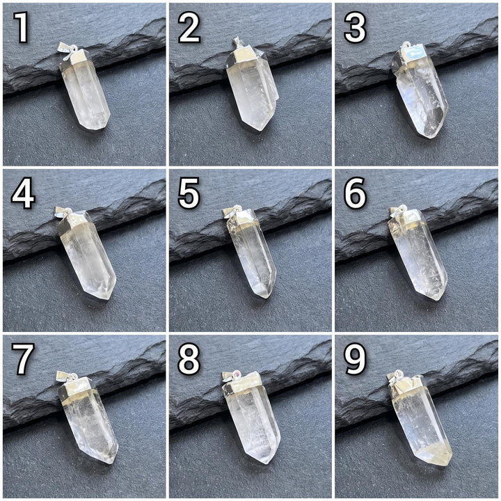 Quartz Pendant (Pick Your Piece) Crystal Point Silver Plated Select The Actual Item Pictured