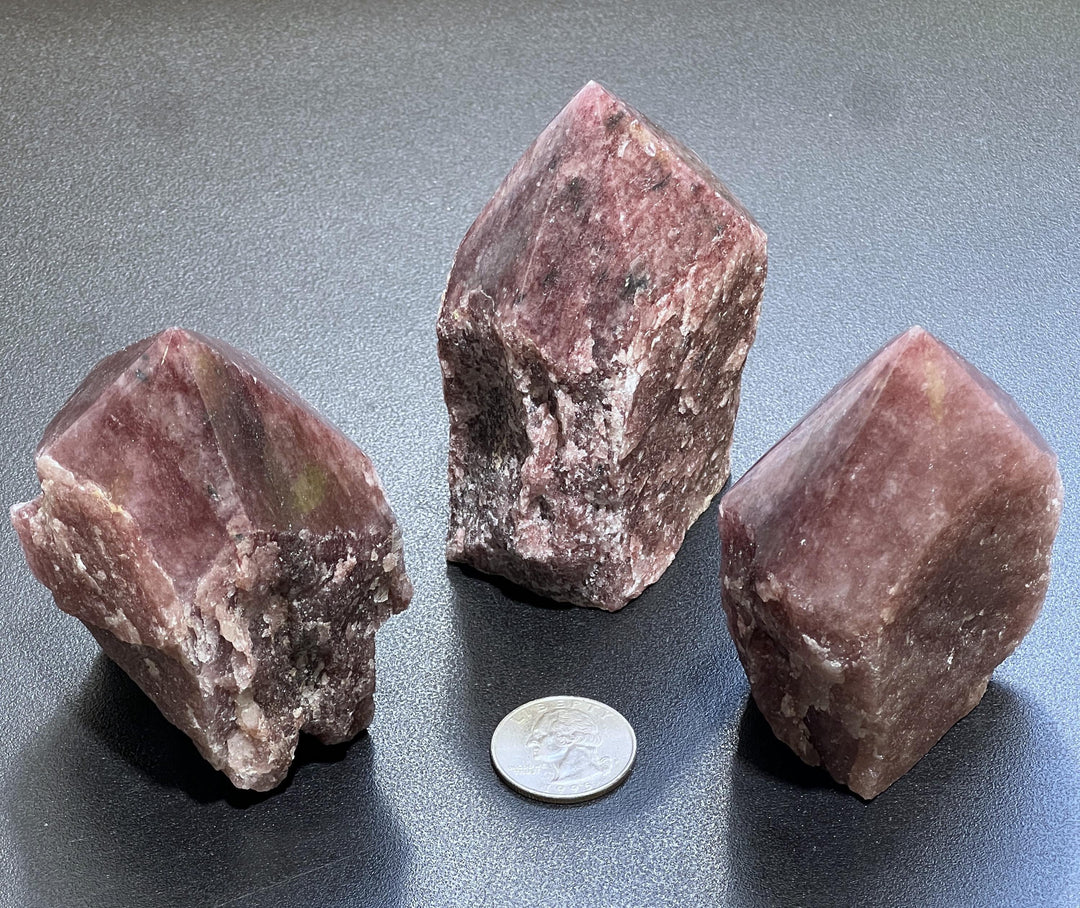 Red Strawberry Quartz Crystal Point Tower Carving (Top Polished)