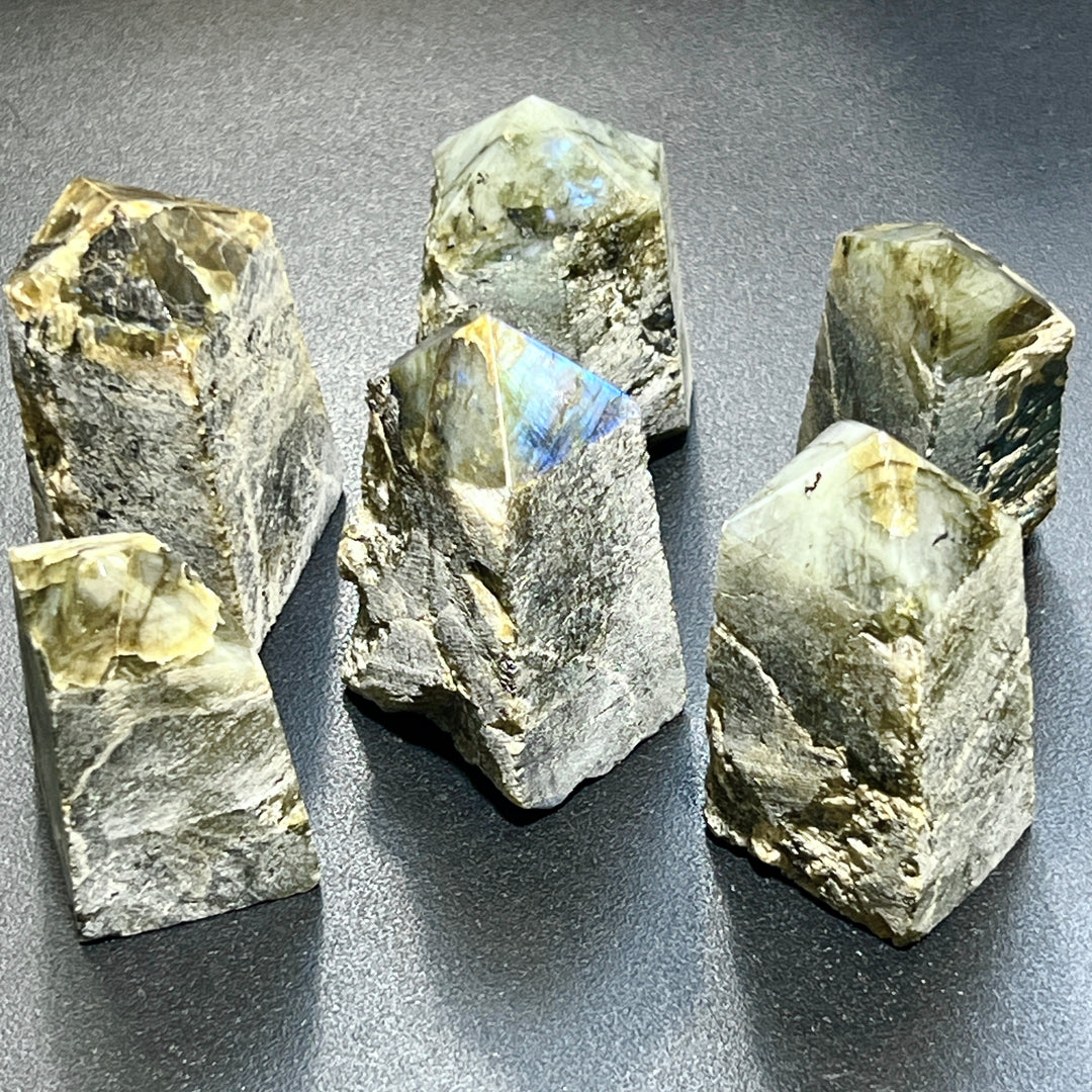 Labradorite Crystal Point Tower Carving (Top Polished)