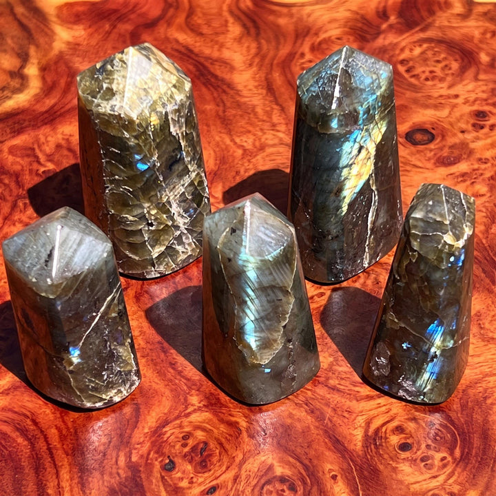 Labradorite Crystal Point Tower Polished Carving