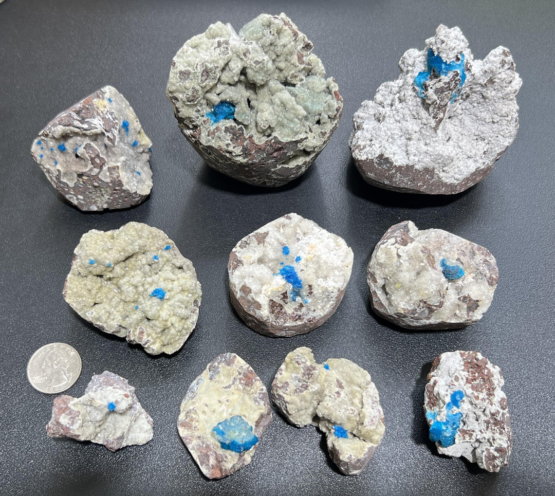 Cavansite Crystal Specimen Vanadium In Rough Matrix